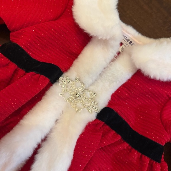 Blueberi Boulevard Toddler Girl Christmas Holiday Dress Jacket - Picture 3 of 5